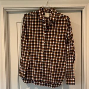 Billy Reid Multicolor Checkered Button Down Shirt, M